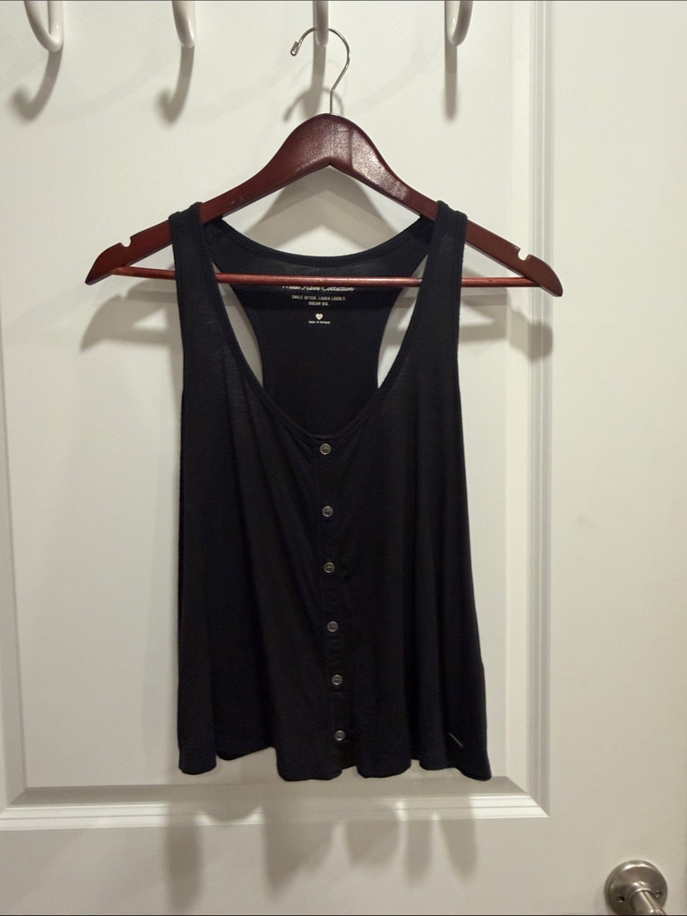 Hollister Black Button-Front Racerback Tank